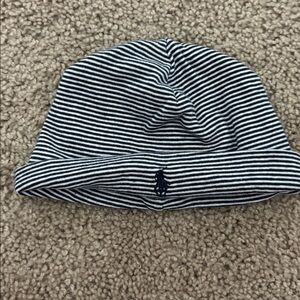 Ralph Lauren White and Navy Striped Beanie
